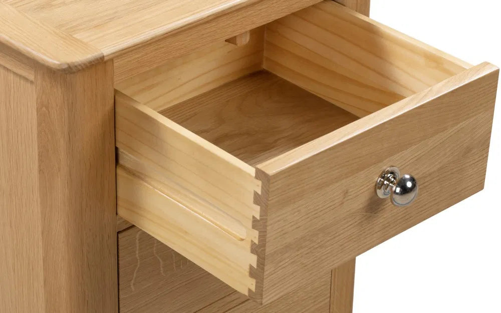 Millbrook Solid Oak Wood Bedside Table | 3 Drawers